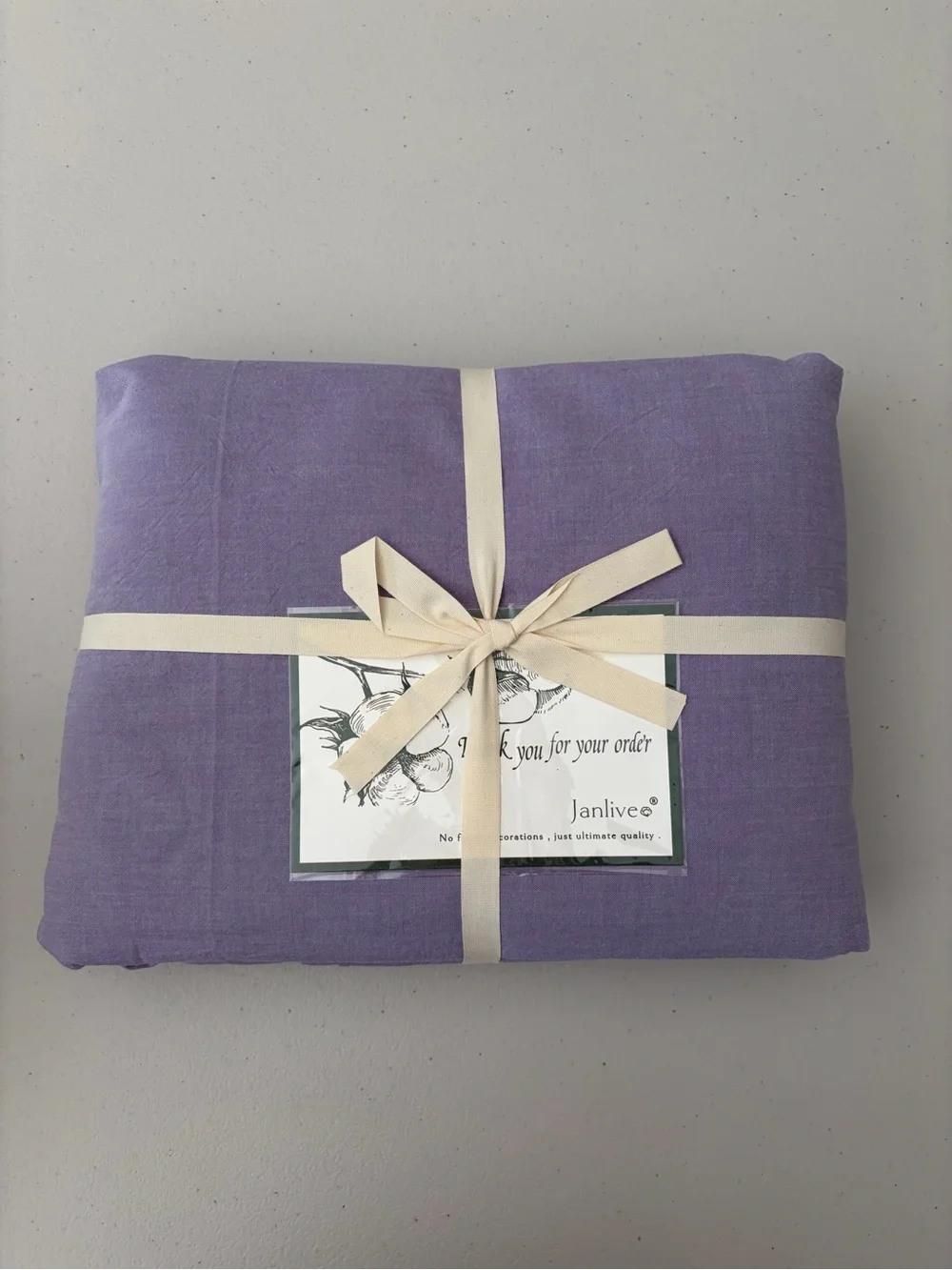Queen Duvet Cover Set, 100% Cotton - Lavender Purple